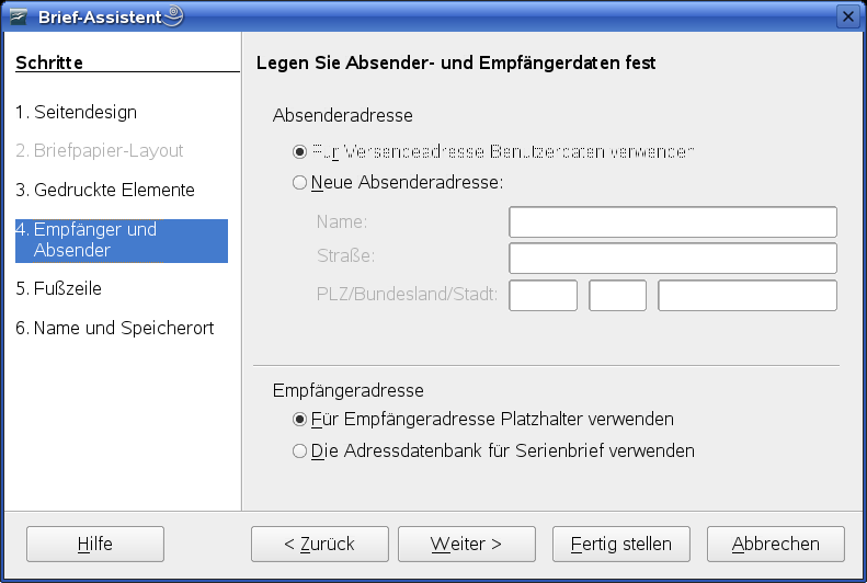 Einer der Assistenten von OpenOffice.org