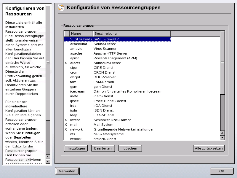 Konfigurieren von Ressourcengruppen