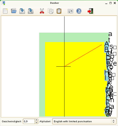 Bearbeiten von Text mit Dasher