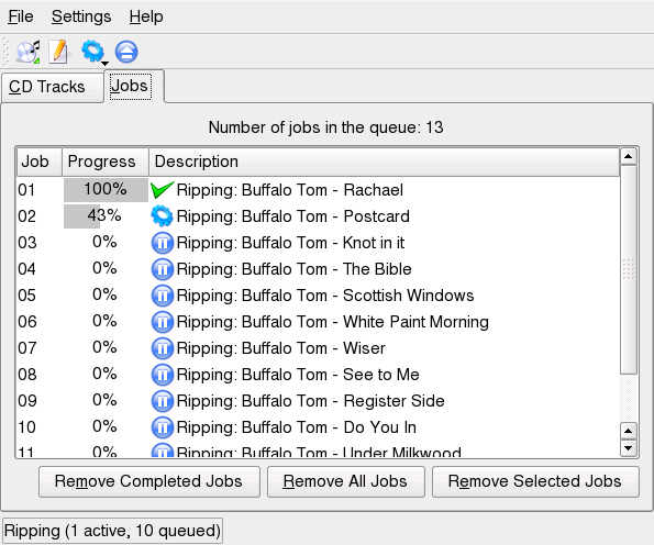 Ripping Audio CDs with KAudioCreator