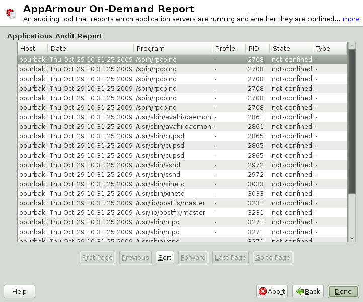 Application audit report