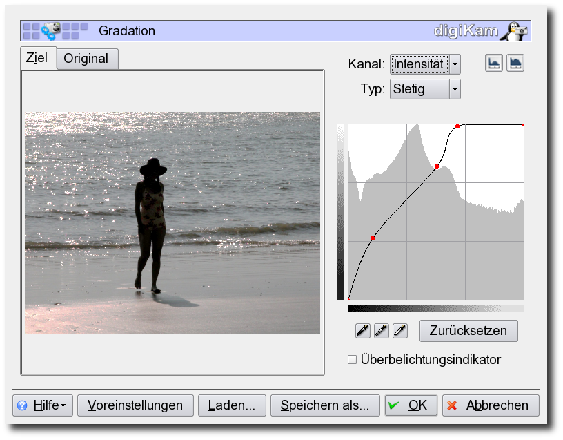 Der Dialog "Farbkurven justieren"