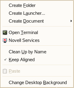 GNOME Desktop Menu