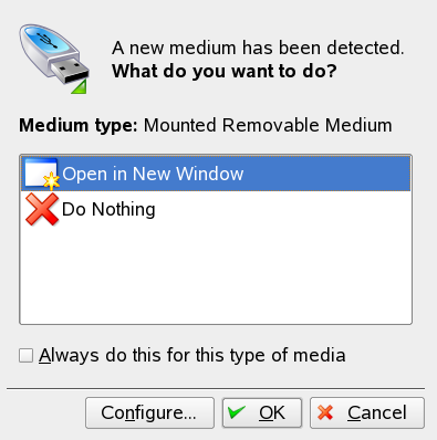 Automatic Detection of a USB Stick in KDE