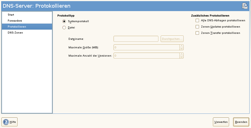 DNS-Server: Protokollieren