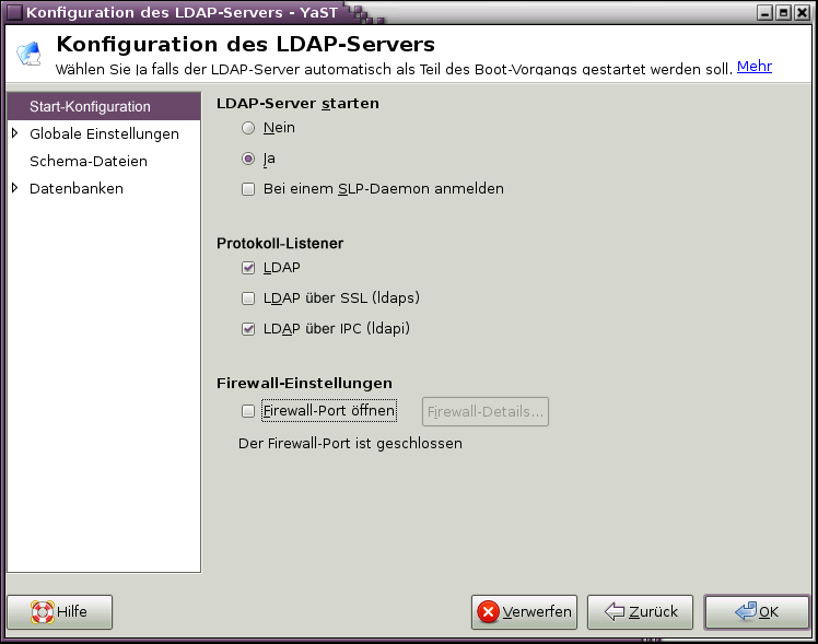 YaST-LDAP-Server-Konfiguration