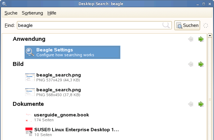 Desktop Search Dialog Box