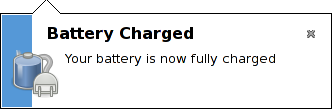GNOME Power Manager Notification When Laptop Primary Battery is Fully Charged