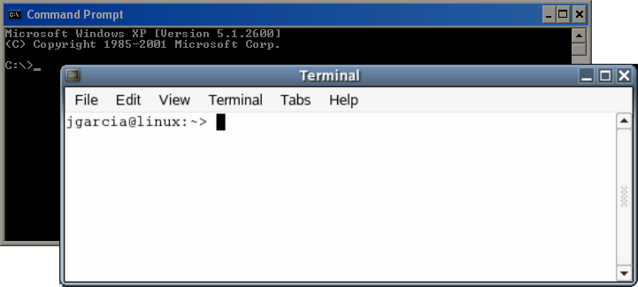 Windows Command Prompt and Terminal