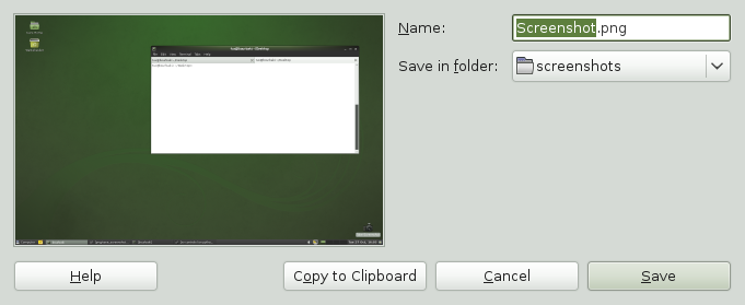 Save Screenshot Dialog Box