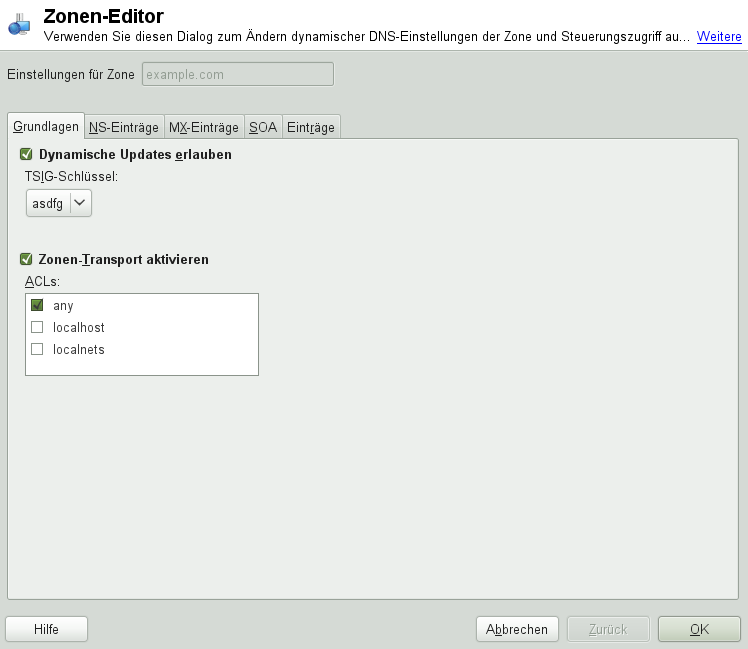 DNS-Server: Zonen-Editor (Grundlagen)