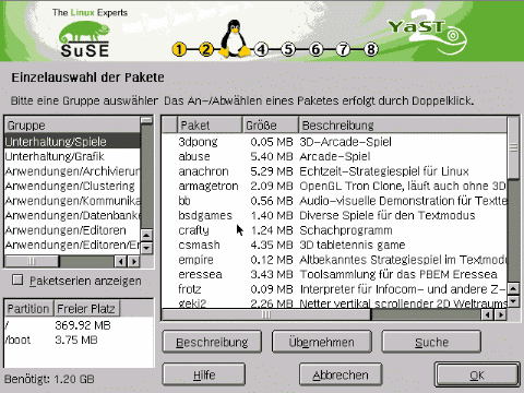 Software - Einzelpaketauswahl