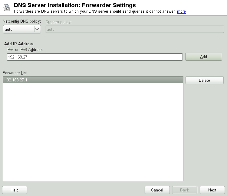 DNS Server Installation: Forwarder Settings