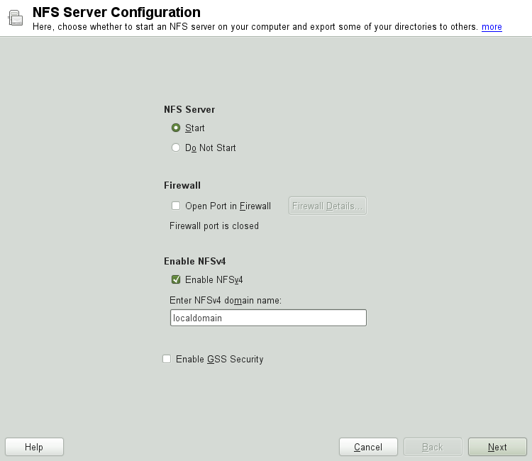 NFS Server Configuration Tool