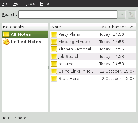 Search All Notes Dialog Box