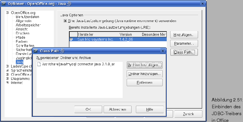 \begin{figure}\htmlimage
\spfiglii{0.8}{Bld19_42.eps}{Einbinden des JDBC-Treibers \newline in
Office}{_Ref63228327}
\end{figure}