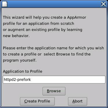 Choose the application to profile