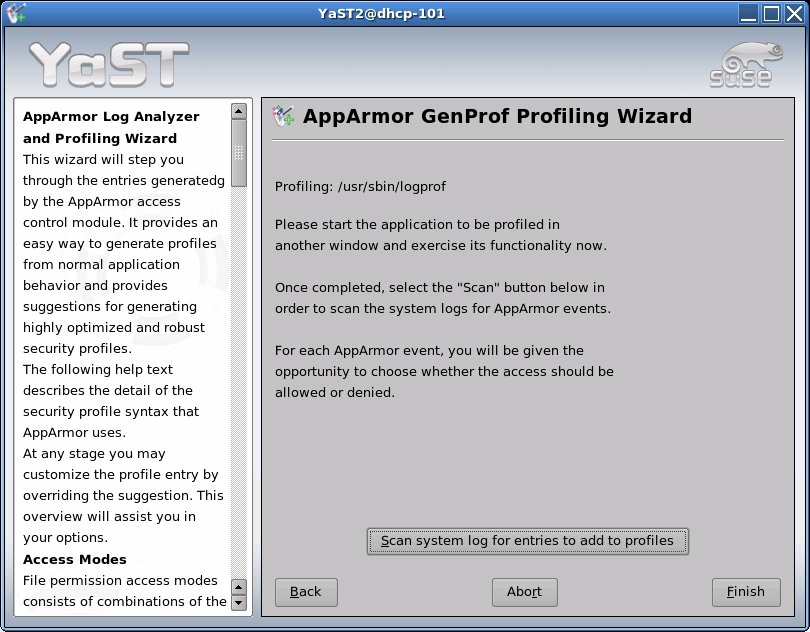AppArmor Profiling Wizard