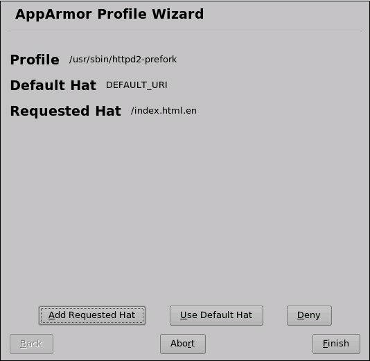 AppArmor Profile Wizard: Add requested hat