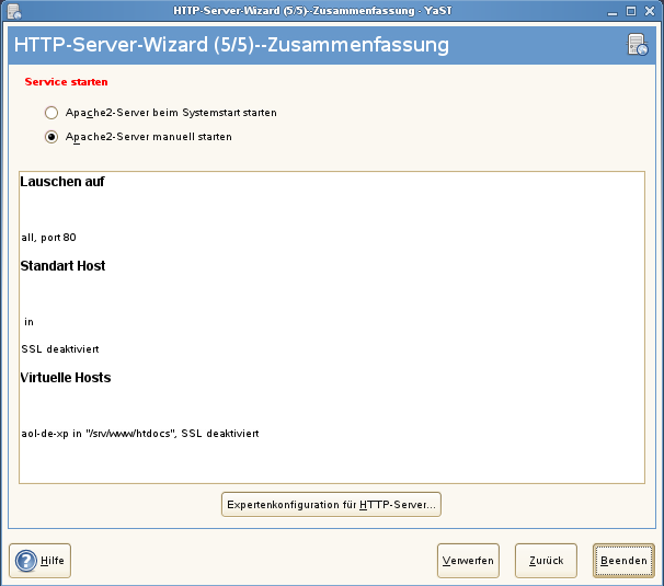 HTTP-Server-Wizard: Zusammenfassung